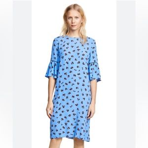GANNI Roseburg Crepe Dress In Marina